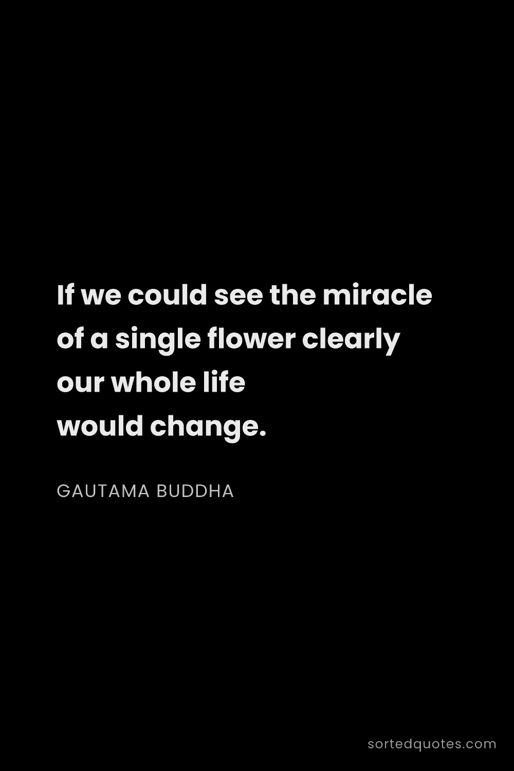 Quote by Gautama Buddha: "If we could see the miracle of a single flower cle..."
