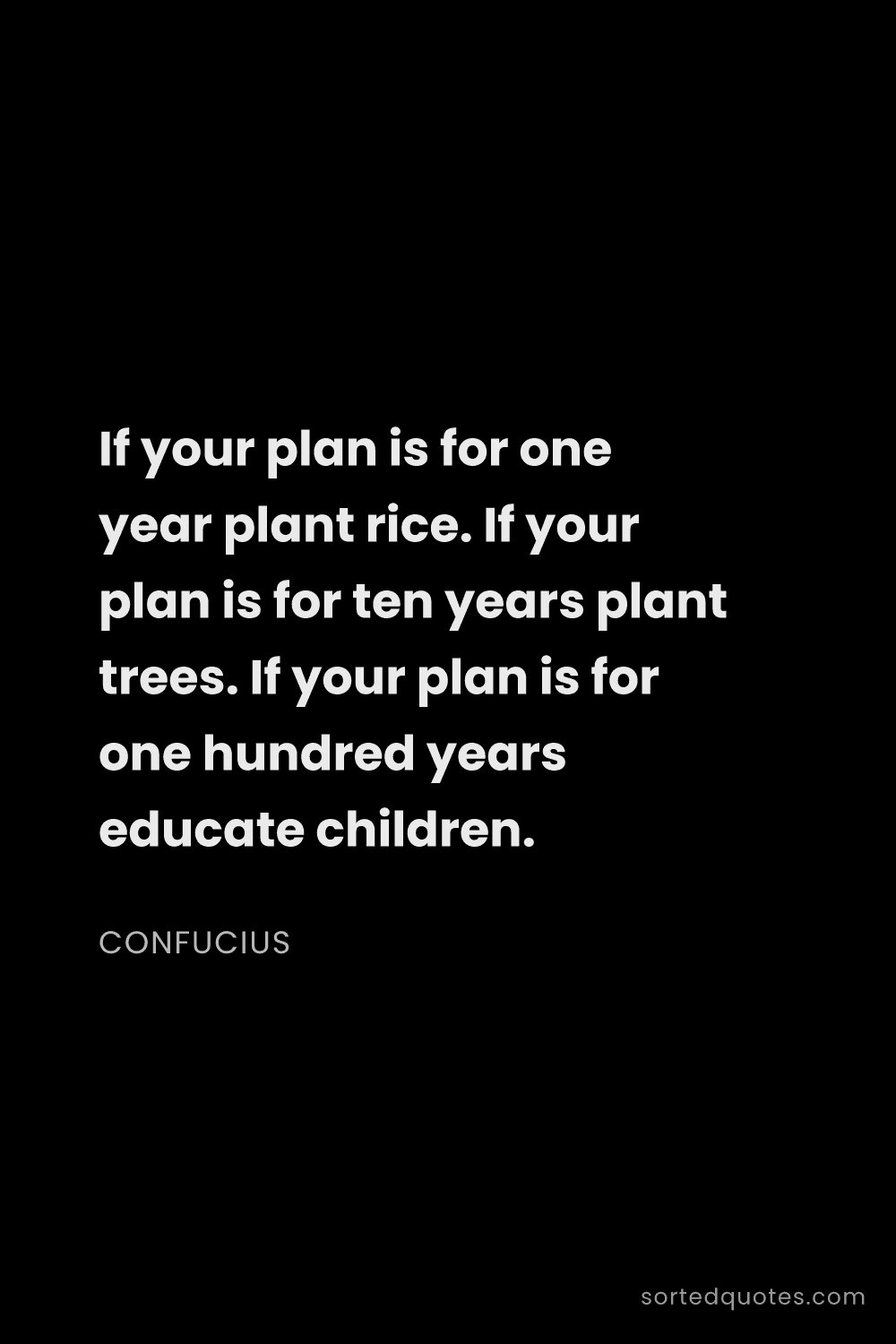 Quote by Confucius: "If your plan is for one year plant rice. If your p..."