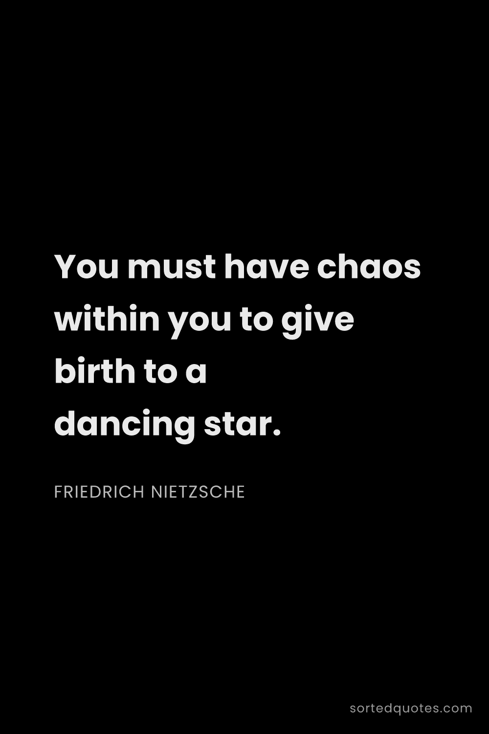 Quote by Friedrich Nietzsche: "You must have chaos within you to give birth to a ..."