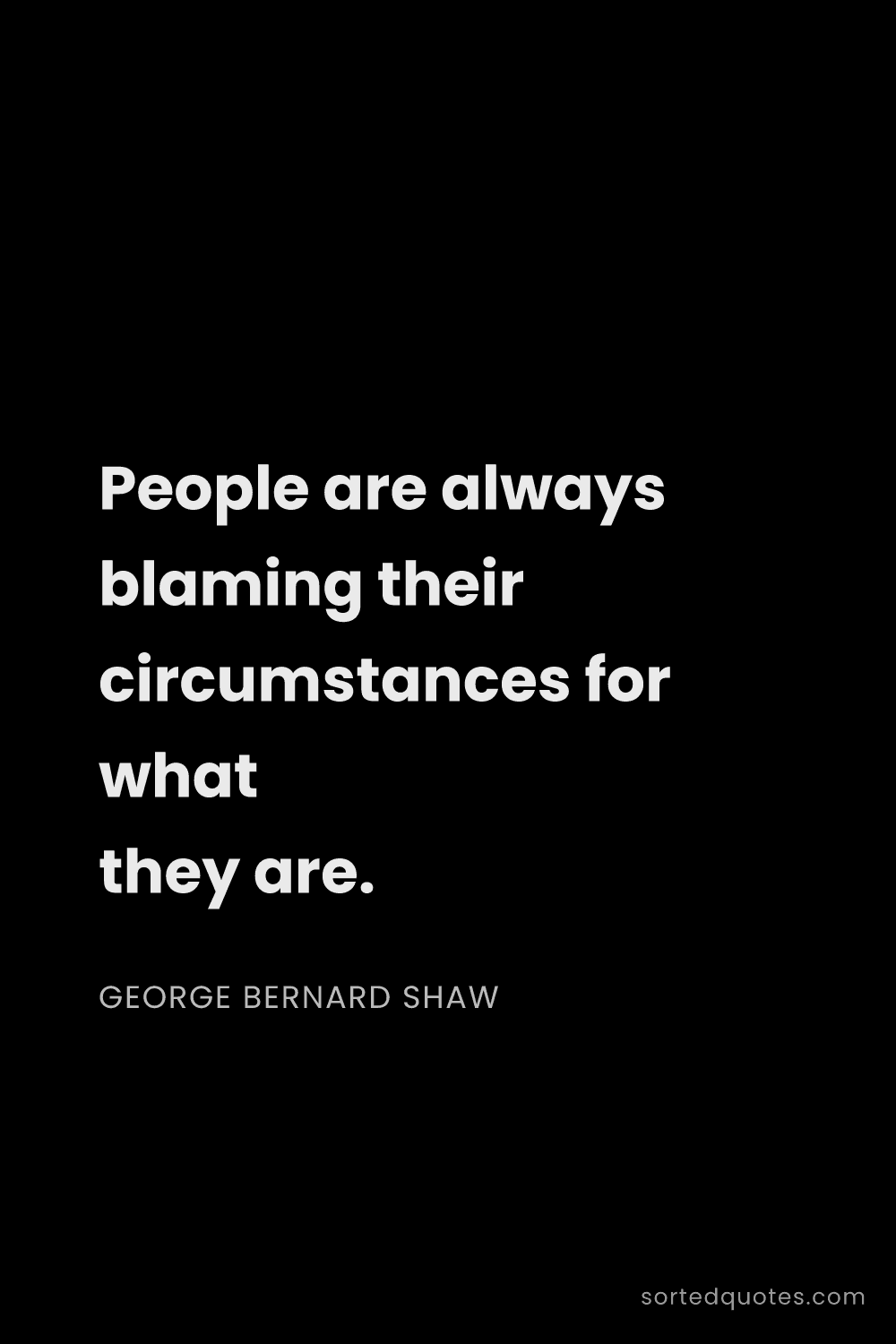 Quote by George Bernard Shaw: "People are always blaming their circumstances for ..."