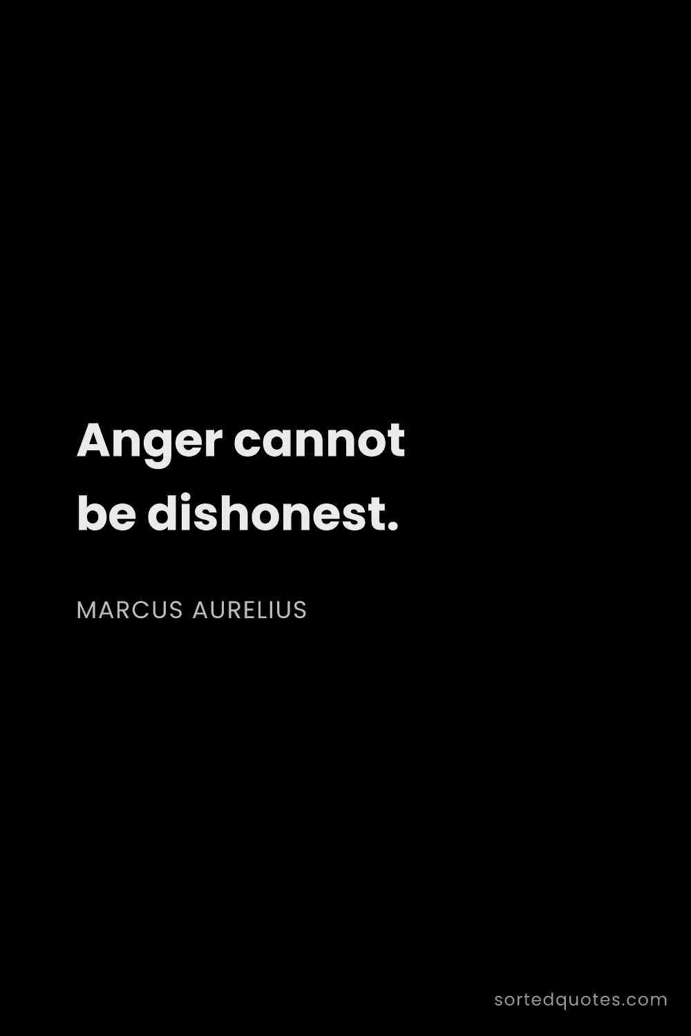 Quote by Marcus Aurelius: "Anger cannot be dishonest...."