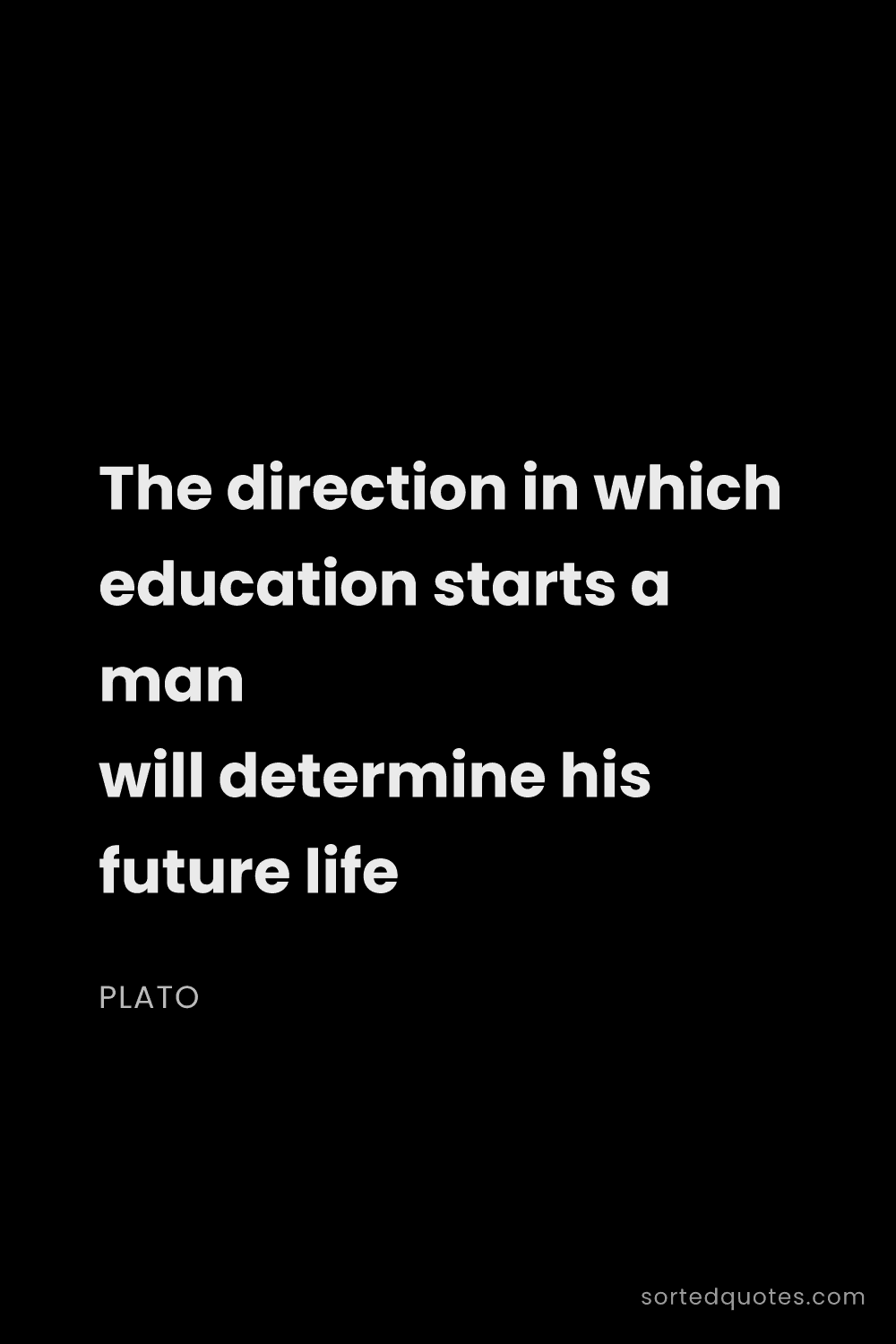 Quote by Plato: "The direction in which education starts a man will..."
