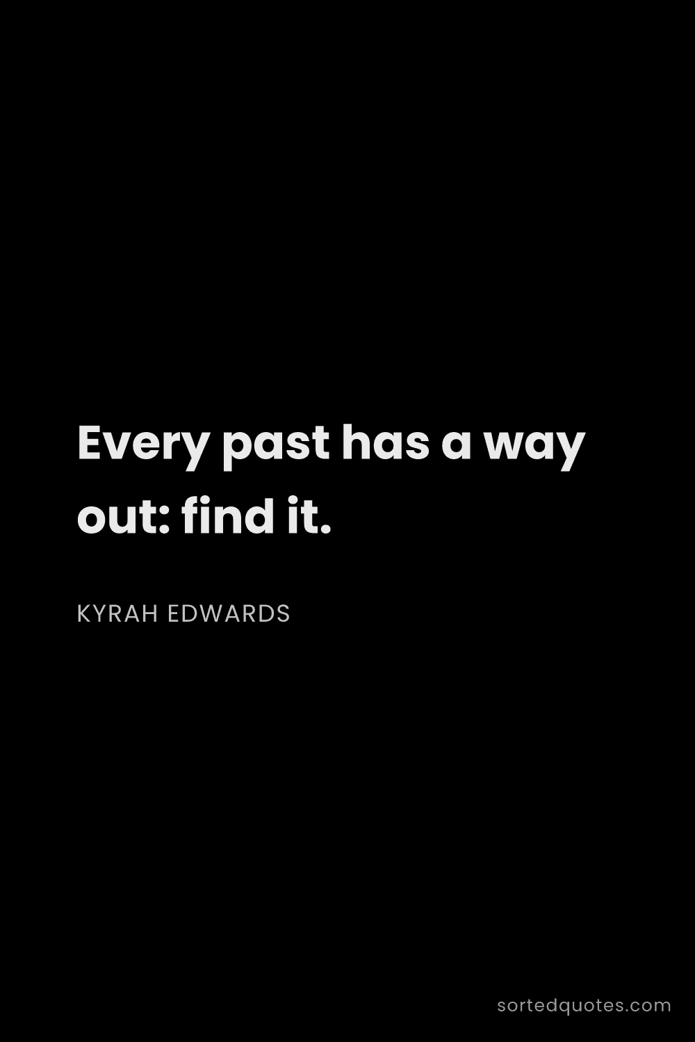 Quote by Kyrah Edwards: "Every past has a way out: find it...."