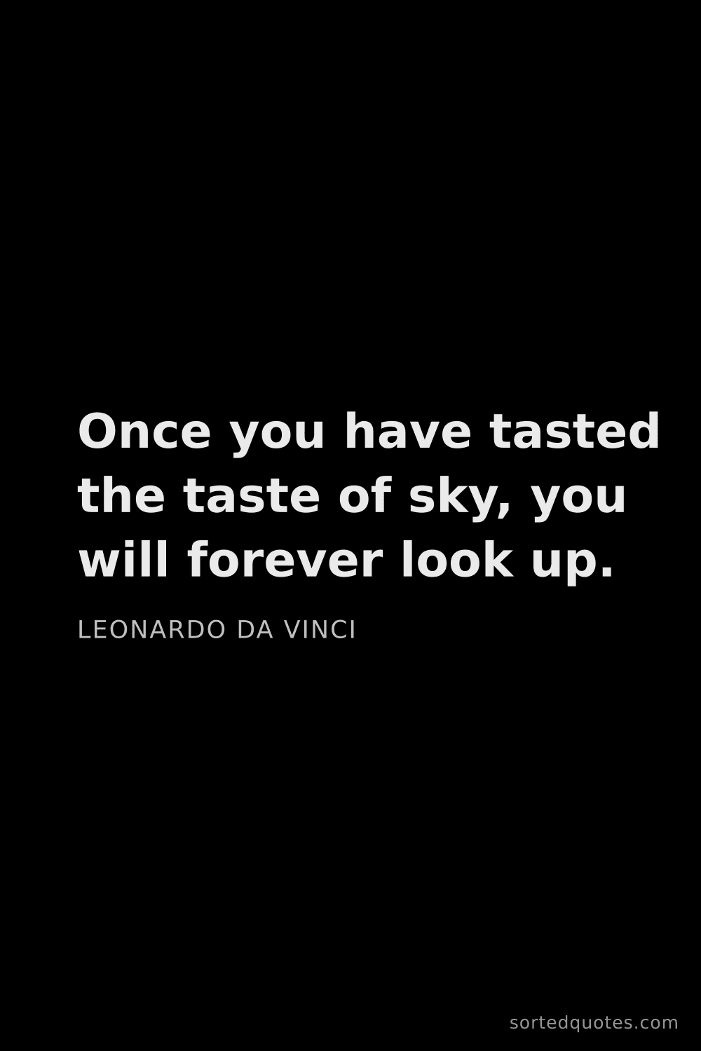 Quote by Leonardo da Vinci: "Once you have tasted the taste of sky, you will fo..."