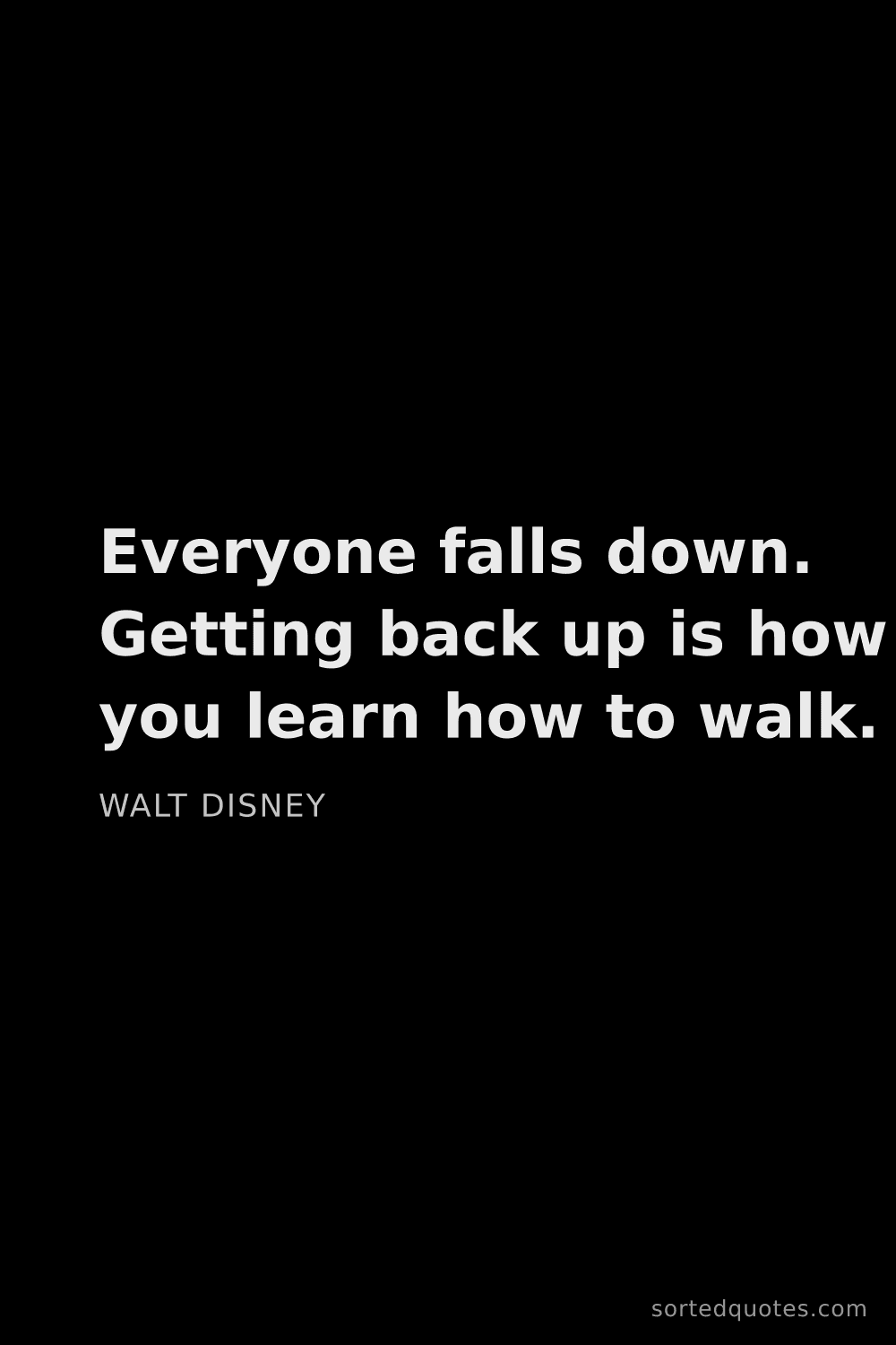 Quote by Walt Disney: "Everyone falls down. Getting back up is how you le..."