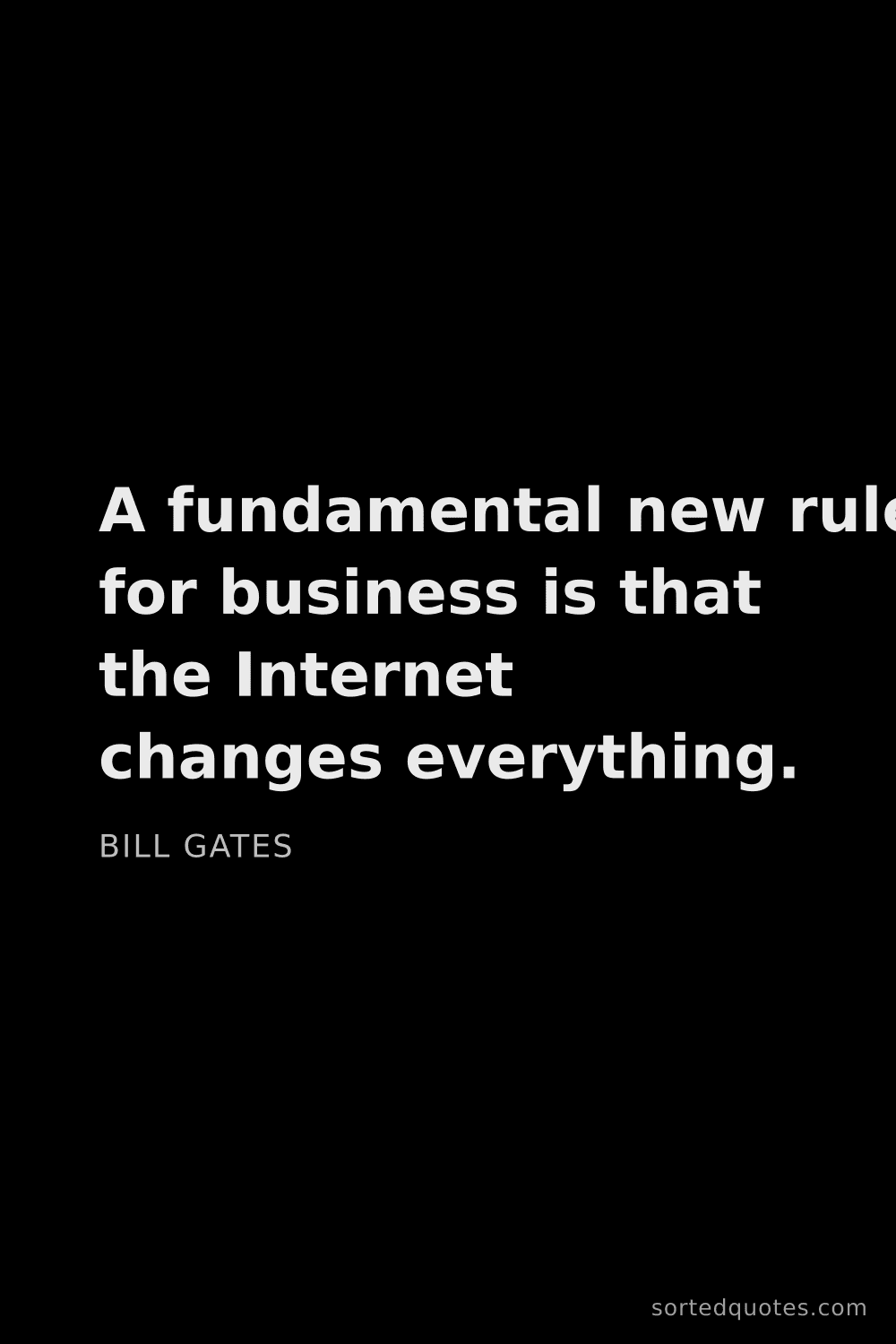 Quote by Bill Gates: "A fundamental new rule for business is that the In..."