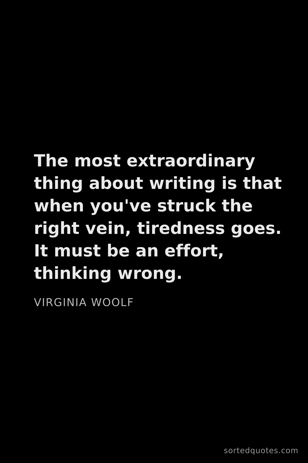 Quote by Virginia Woolf: "The most extraordinary thing about writing is that..."