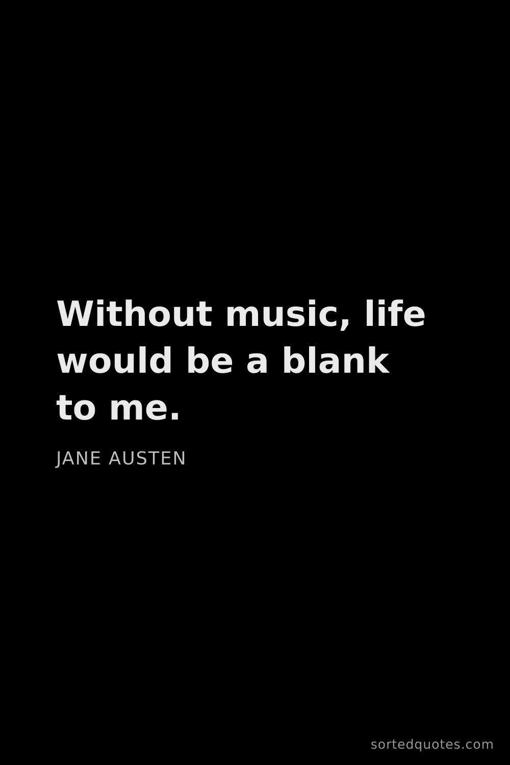 Quote by Jane Austen: "Without music, life would be a blank to me...."
